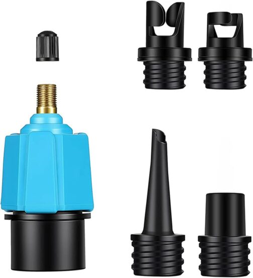 Sup Adapter for Compressor, Sup Pump Adapter with 4 Pieces Gas Nozzle, Inflatable, Portable Sup Valve Adapter for Paddleboards, Inflatable Boats, Kayaks, Stand Up Paddleboards, Swimming Rings