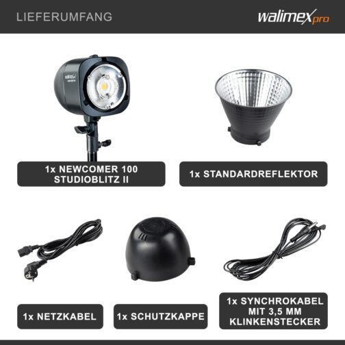 Walimex pro Newcomer 100 II Studio Flash, LED Studio Light with Radio, Studio Lamp with High Light Output, Studio Flash with Overheating Protection, Ideal for Photo Studio – Bild 4