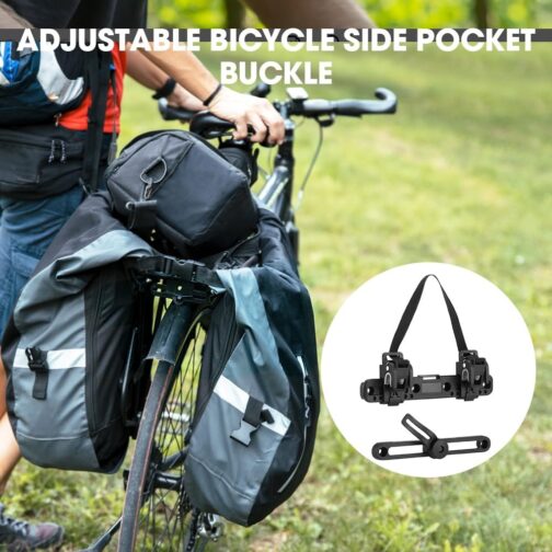 Riisoyu Bicycle Side Pockets Buckle, 360° Adjustable Bicycle Bag Attachment Pannier Rack Accessories Practical Holder Practical Bicycle Pannier Rack Accessories Adjustable School Bag Hooks – Bild 2