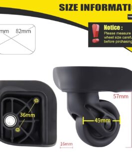 Luggage Replacement Wheel Set of 4 Suitcase Wheels Replacement Wheels for Suitcase Repair 360° Rotating Suitcase Replacement Wheels with 2 Mounting Holes L237