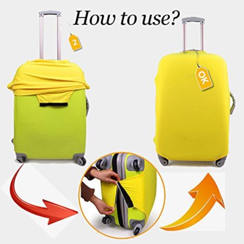 Suitcase Cover Elastic Suitcase Cover Bamboo Carbon Fibre 18-32 Inch Suitcase Protective Cover Luggage Cover Travel Suitcase Cover Suitcase Protector Luggage Cover Luggage Cover – Bild 4