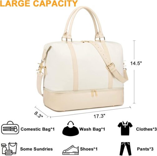 LOIDOU Women's Travel Bags, Weekender Bag, Overnight Shoulder Duffel Carry-On Tote Bag with Luggage Sleeve, Shoe Compartment, Perfect for Travel, Daily Use, Birthday Gift – Bild 8