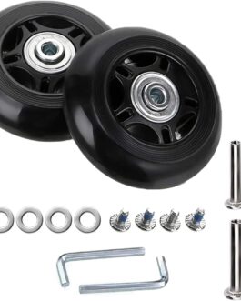 Pack of 2 60 mm x 18 mm Suitcase Wheels Replacement Wheels for Suitcase Luggage Suitcase Wheels Replacement Luggage Suitcase Replacement Wheels Rubber Wheels Replacement Wheels Wheel for Trolleys