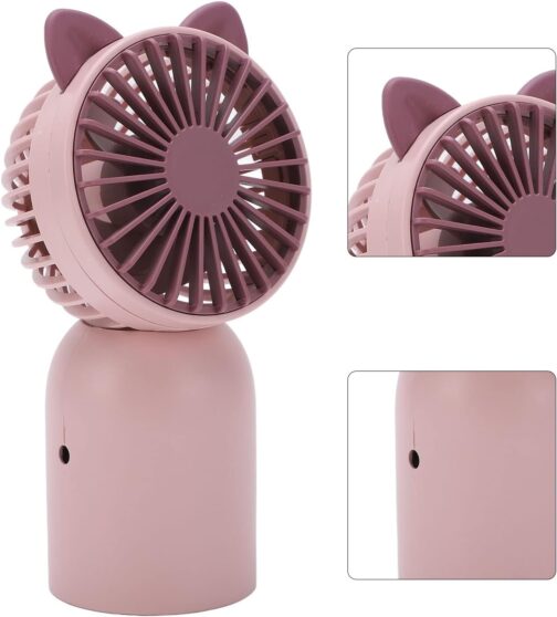 Cute Cat Hand Fan for Girls, Mini Handheld Fan for Children, Portable USB Rechargeable Small Pocket Fan with 300 mAh Battery (Approx. 1 Hour), for Outdoor Travel – Bild 6