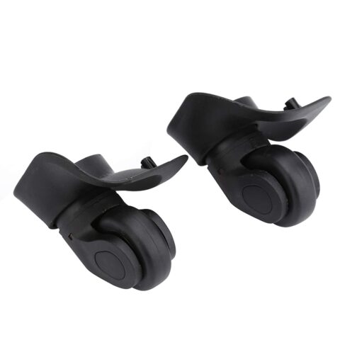 1 Pair of Luggage Swivel Wheels PVC Suitcase Replacement Wheels Wheel Attachments Silent Wear Pulley for Luggage Suitcase Trolley, black