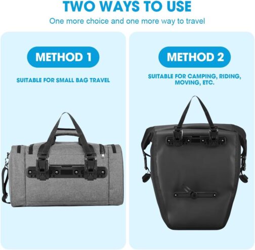 Riisoyu Bicycle Side Pockets Buckle, 360° Adjustable Bicycle Bag Attachment Pannier Rack Accessories Practical Holder Practical Bicycle Pannier Rack Accessories Adjustable School Bag Hooks – Bild 6
