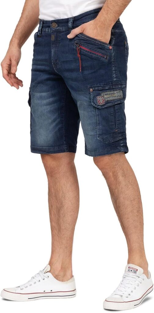 Timezone RykerTZ Rough Navy Wash W34 Men's Cargo Jeans Shorts Bermuda with Side Pockets 25-10025-00-3444 – Bild 2