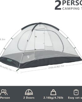 BISINNA Dome Tent 2 People 3-4 Seasons Waterproof & Windproof Ultralight Trekking Tent Compact Pack Size & Flash Assembly for Camping, Hiking, Festival