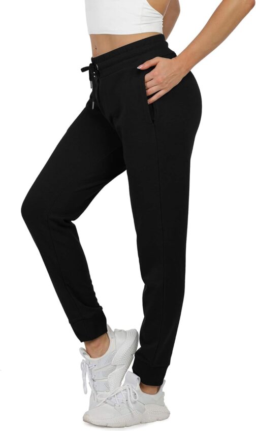 icyzone Women's Jogging Bottoms, Cotton Long Sports Trousers, High Waist, Casual Trousers with Pockets – Bild 2