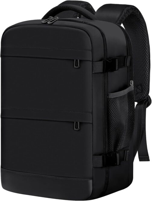 KIRFEIHT Hand Luggage 40 x 20 x 25 for Ryanair - 20L Cabin Bag Backpack Underseat Travel Hand Luggage Backpack, black, Practical: