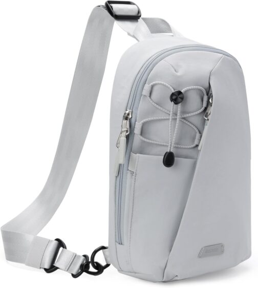 Inateck Sling Bag X-Row, Lightweight Men's Shoulder Bag, Splash-proof Chest Bag, Crossbody Bag for Hiking, Travel, Walking, gray, Casual
