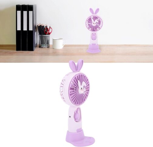 Portable Mini Handheld Fan, Lightweight, Comfortable Cartoon Animal Fan, Powerful and Silent Handheld Fan with Rechargeable Night Light for Travel, Home – Bild 2