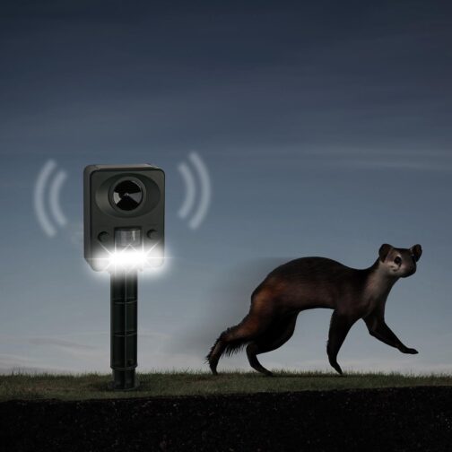 Exbuster Animal Repellent: Ultrasonic Solar USB Animal Deterrent with Flash Light and PIR Sensor, IP44 (Acoustic Motion Sensor, Cat Scares, Devices) – Bild 4