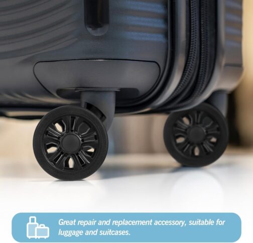Volein Pack of 4 Suitcase Castors Replacement Wheels 55 x 11 mm Suitcase Replacement Wheels Black Wear-resistant Rubber Replacement Wheels for Suitcase with Double Wheels (Black-VN2) – Bild 5