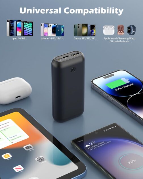 Heganus PowerBank Slim, Portable, High-Capacity External Battery for iPhone, Samsung Galaxy, iPad, Huawei, etc. – Bild 6