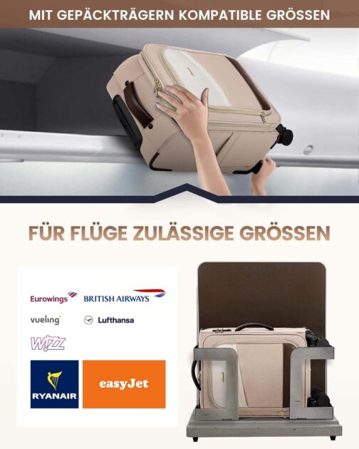 Lovevook Hand Luggage Backpack for Aeroplane, 40L Large Travel Rucksack, Women's Suitcase Rucksack, Waterproof Travel Bag for 17-Inch Laptop, Travel Backpack for Journeys, Business, Hiking, Weekend – Bild 5