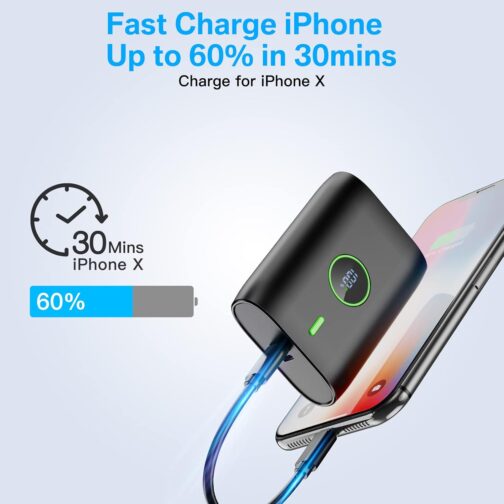 Power Bank 10000 mAh, 22.5 W Power Bank Small But Strong with LED Display, 12 V Output, Mini Power Bank External Mobile Phone Batteries, USB C Power Bank, for Huawei XiaoMi Samsung and More – Bild 6