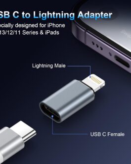 USB C to Lightning Adapter (4 Pack) Lightning to USBC Adapter for iPhone 14/13/12/11/X/i Pad/Airpads, PD Fast Charge/Data Transfer iPhone USB Adapter, Not for Headphone/Audio/OTG