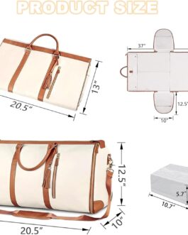 Foldable Travel Bag, Hand Luggage Bag, Foldable Travel Bag, Garment Bag, Travel Bag, Carry On Bag, Large Travel Bag, Luggage Bag, Waterproof Garment Duffle Bag, Travel Bag Foldable, White, Casual