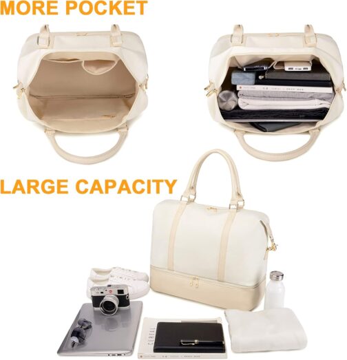 LOIDOU Women's Travel Bags, Weekender Bag, Overnight Shoulder Duffel Carry-On Tote Bag with Luggage Sleeve, Shoe Compartment, Perfect for Travel, Daily Use, Birthday Gift – Bild 3