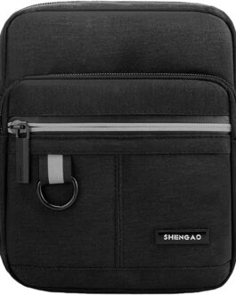 Shoulder Bag Messenger Bag Men’s Bag for Hanging Small Men’s Canvas Mobile Phone Bag Men for Work School Travel, black, Retro