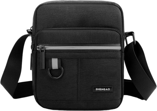 Shoulder Bag Messenger Bag Men's Bag for Hanging Small Men's Canvas Mobile Phone Bag Men for Work School Travel, black, Retro