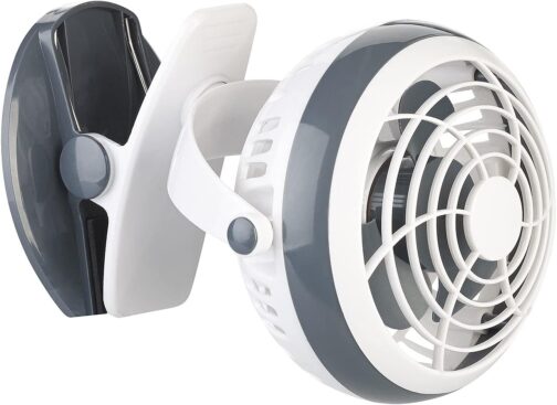 Sichler Haushaltsgeräte Clamp Fan: Mobile Fan with Clamp, USB & Battery Operation, 3 W, Diameter 12.7 cm (Fan Clip, for Clamping, Ceiling Fan) – Bild 3