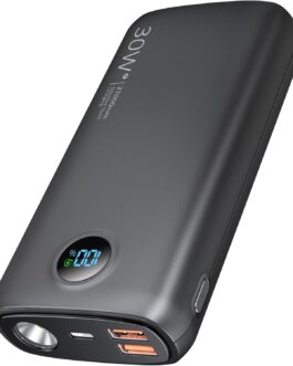 debopo Power Bank, 27000 mAh 30 W PD3.0 QC4.0 4.5 A Fast Charging, USB C Input and Output External Battery with 3 W Bright Torch, LED Display for Smartphone, Tablets and More