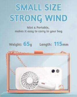 AMFUN Handheld Fan, Portable Mini Fan, Rechargeable USB Fan, Powerful Mini Fan with 3 Speeds for Travel, Home, Outdoor, Indoor (White)