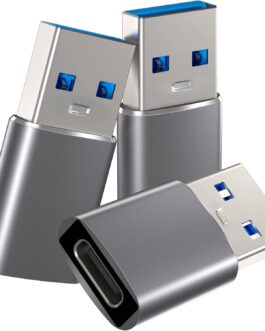 Orangeck USB to USB C 3.1 Adapter (Pack of 3), USB C Female to USB Male, USB Type C to USB A Adapter for iPhone 12/11, Samsung Galaxy S22/S21/Note 20/A90, MacBook, ChromeBook Google Pixel