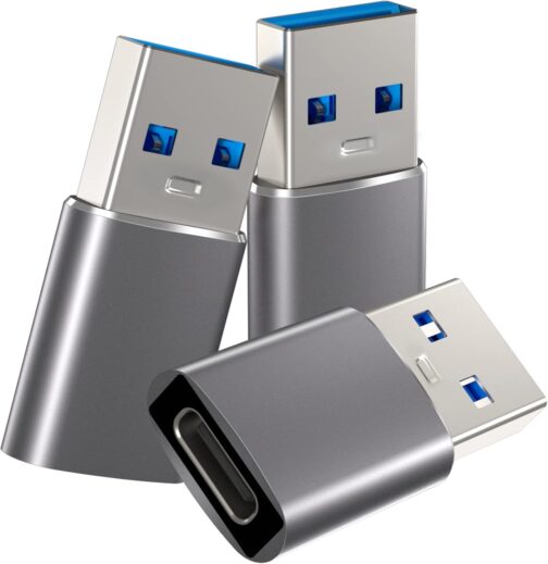 Orangeck USB to USB C 3.1 Adapter (Pack of 3), USB C Female to USB Male, USB Type C to USB A Adapter for iPhone 12/11, Samsung Galaxy S22/S21/Note 20/A90, MacBook, ChromeBook Google Pixel