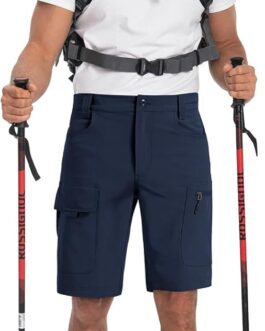 Moosehill Men’s Hiking Trousers, Cargo Shorts, Water-Repellent with 6 Pockets, Lightweight, Breathable, MTB Trousers, Cycling Shorts, Men’s Shorts, Bermuda, Trekking, Outdoor Trousers, Summer