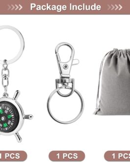 GENSMILE Personalised Keyring with Rudder & Compass – Unique Gift for Men, Women & Teens – Stylish Keychain for Car Keys, Backpack or Bag