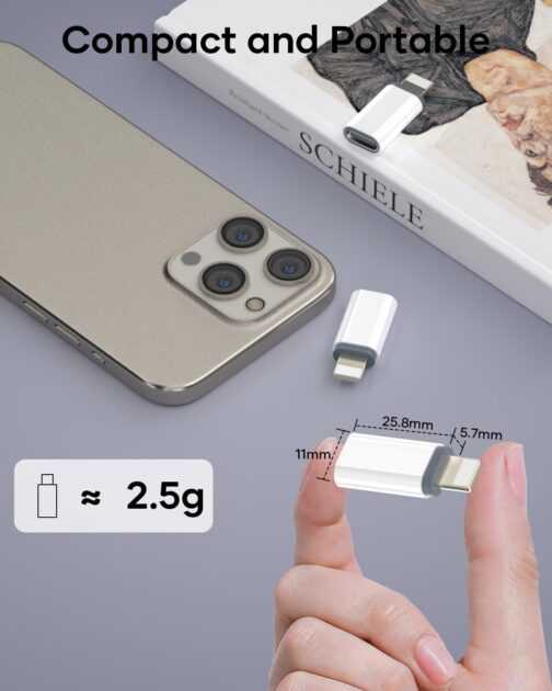 Zestiq USB C to Lightning Adapter, Pack of 2 Adapter USB C to Lightning, Supports Charging/Data Synchronisation iPhone Adapter for iPhone 14/13/12/11/iPad/Airpods, Not for Headphones/Audio/OTG – Bild 8