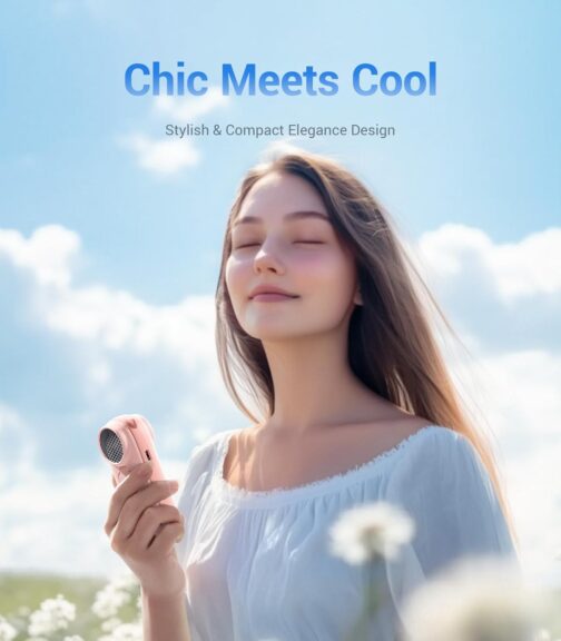 Diveblues Mini Portable Turbo Handheld Fan, 16 Hours Maximum Battery Life, 4000 mAh USB Rechargeable Fan with 5 Speeds for Travel, Outdoor, Concerts, Office – Bild 7