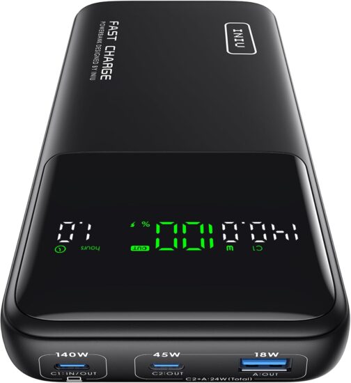 INIU Power Bank, 27000 mAh 140 W Power Bank Small But Strong USB C Input & Output for Phone & Laptop, External Mobile Phone Battery for MacBook Pro Steam Deck iPhone 16 15 14 13 12 Pro Samsung S23