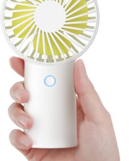 JISULIFE Handheld Fan [20 Hours Long Working Time] 4000 mAh Portable Fan, USB Rechargeable Small Pocket Fan, Battery Operated with 3 Speeds for Travel/Makeup/Eyelashes, White