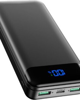 Enerwow Power Bank, 27000 mAh Power Bank PD 30 W Quick Charge External Mobile Phone Batteries with Digital Display, USB C Portable Charger with iPhone 15 14 13 12 Pro Max and Other Devices