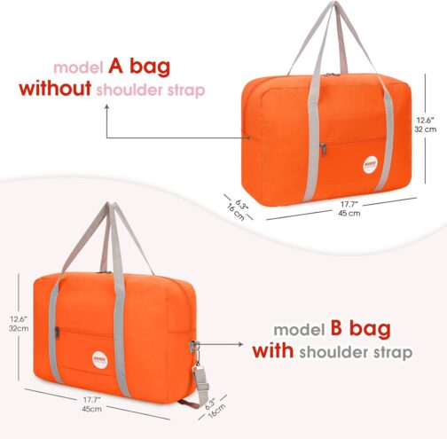 WANDF Lightweight Foldable Travel Luggage, Hand Luggage, Duffel Bags, Overnight Bags, Sports Bag for Travel, Sports, Gym, Holiday, Weekender Hand Luggage – Bild 3