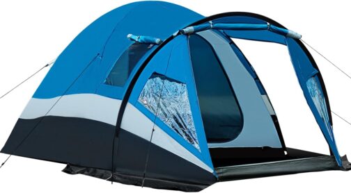 Portal Tent 3-4 Person Standing Height Camping Dome Tent XL with Porch Side Door & Window 3-4 Season 3000 mm Waterproof for Outdoor Festival Family
