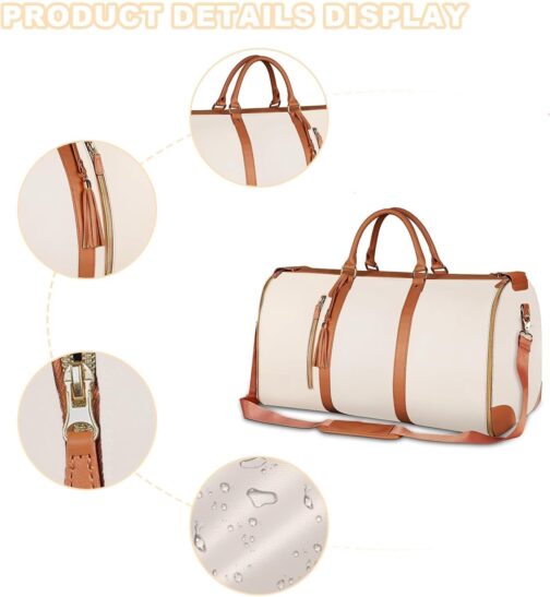 Foldable Travel Bag, Hand Luggage Bag, Foldable Travel Bag, Garment Bag, Travel Bag, Carry On Bag, Large Travel Bag, Luggage Bag, Waterproof Garment Duffle Bag, Travel Bag Foldable, White, Casual – Bild 3