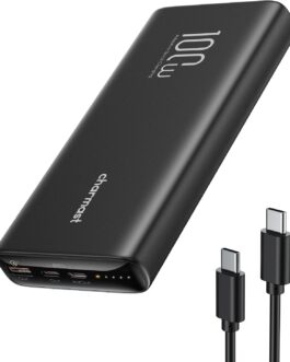 Charmast Powerbank 100W 20000mAh Power Bank USB C Externer Akku PD QC Schnellladung Tragbares Ladegerät kompatibel mit Laptop MacBook Pro,Dell XPS,Lenovo,Surface Go iPad iPhone und mehr