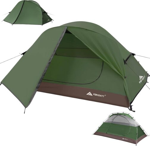 Forceatt Tent for 2 and 3 People in 4 Seasons, Ultralight for Camping, Backpacking, Hiking and Other Outdoor Activities, Double Doors, Waterproof, Easy to Set Up and Carry