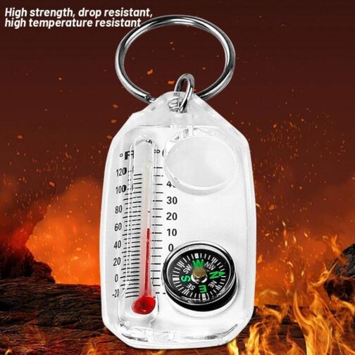Outdoor Compass for Mountaineering Hiking Portable Luminous Accurate Thermometer Compass Outdoor In1 3 Keychain Tool – Bild 5