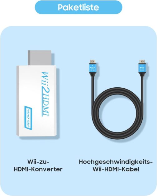 Zacro Wii Hdmi Adapter Wii Hdmi Wii to HDMI Full HD Converter Display Port to HDMI Adapter 720P 1080P HD Video Audio Output with 1m greater Speed HDMI Cable for Wii Display – Bild 7