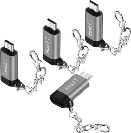 EasyULT USB Type C Adapter to Micro USB [4 Pack], USB Type C (Female) to Micro USB (Male) Adapter Compatible with Samsung J6/J5/J4/J3/S7/S7 Edge/S6, Huawei Y7/Y6/P Smart/P8 Lite, LG G4