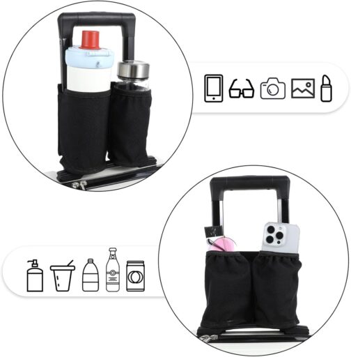 Bremorou Travel Luggage Cup Holder Luggage Travel Cup Holder Drink Holder for Bottle Holder Business People Travelers Accessories Black Travel Accessories Universal for Flight Attendants – Bild 6