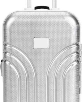 Ausla Trolley Suitcase Toy, Baby Suitcase Toy, Cute Plastic Rolling Suitcase, Mini Luggage Box, 15.5 x 10.5 x 7 cm (Silver)