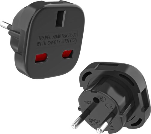 VIEVRE Pack of 2 adapters UK to DE, adapter England Germany plug, UK adapter to EU, UK plug adapter to EU, UK to EU adapter, UK adapter UK to EU, socket adapter England