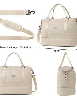 TANTOMI Women’s Travel Bag, Hand Luggage, Sports Bag, 46 x 23 x 32 cm, Hand Luggage Bag, Weekender Bag, Waterproof Travel Bag, Duffle Bag, Training Bag, Clinic Bag, Birth Suitable for Holiday, Camping